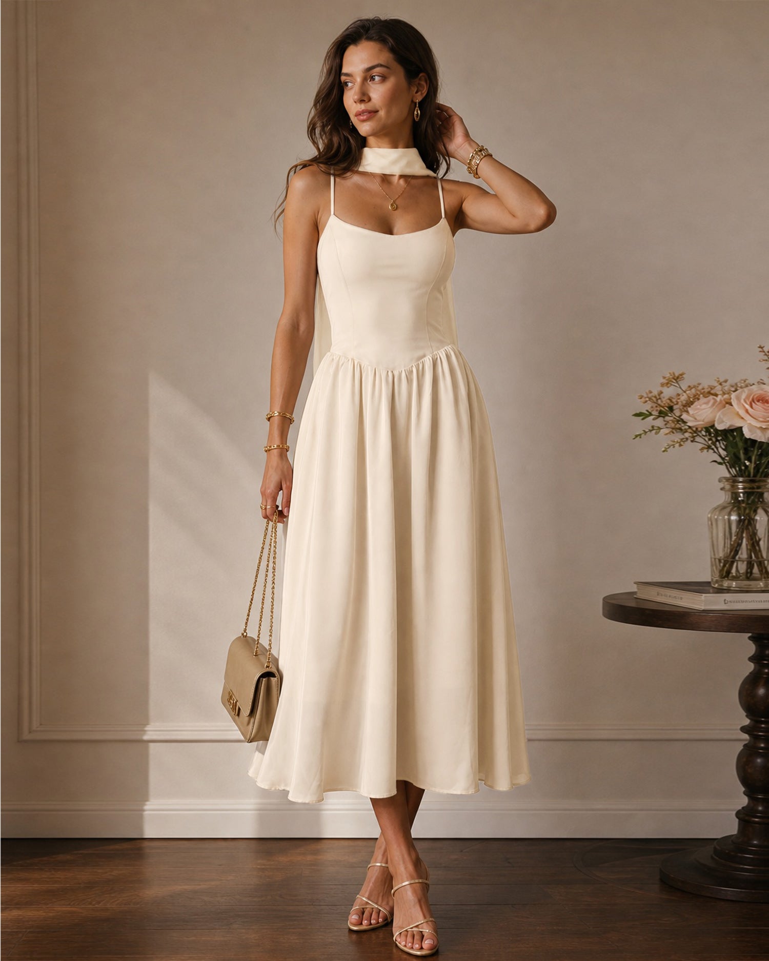 Amelie Chiffon Midi Dress — photo 3