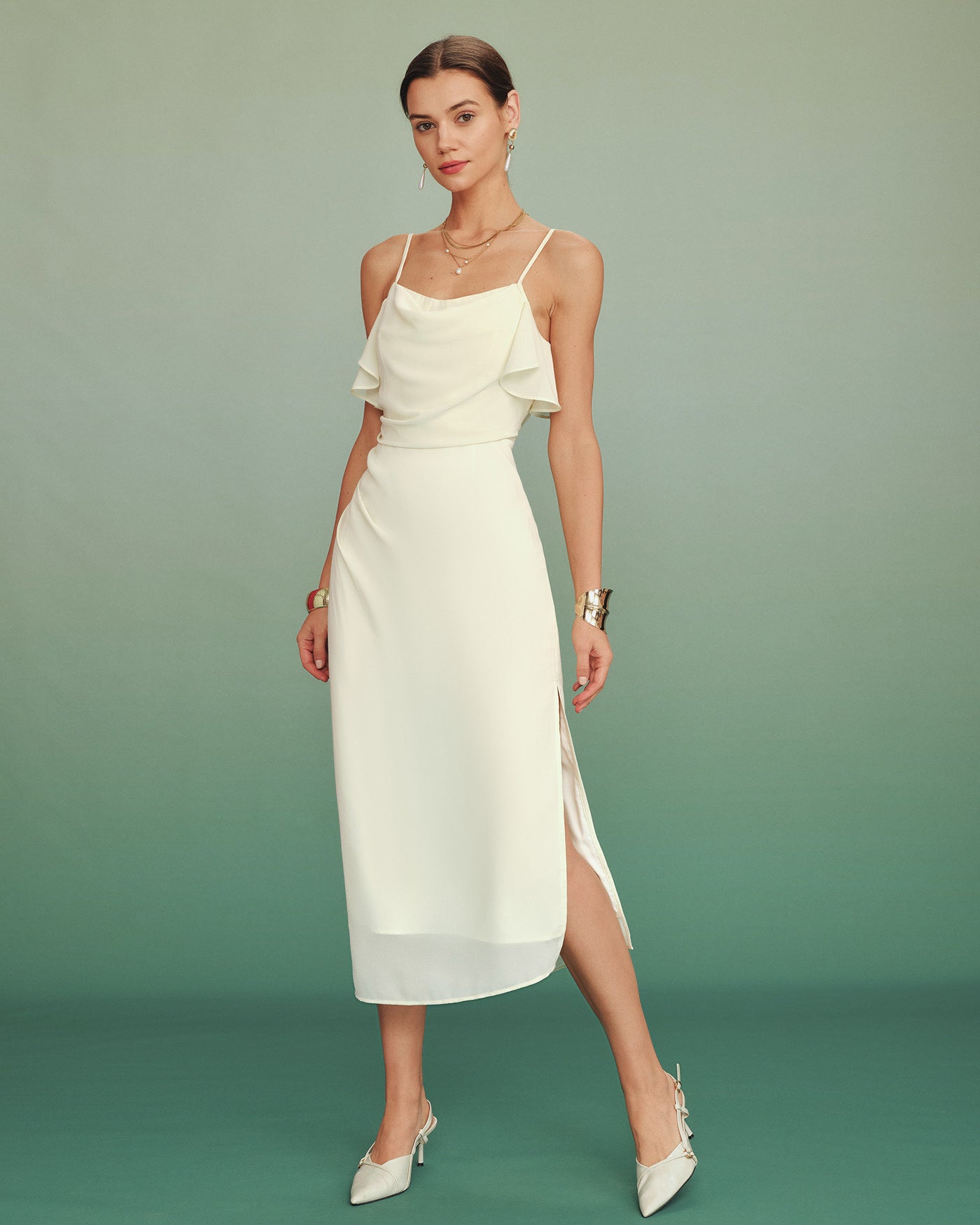 Lucille Chiffon Midi Dress — photo 4