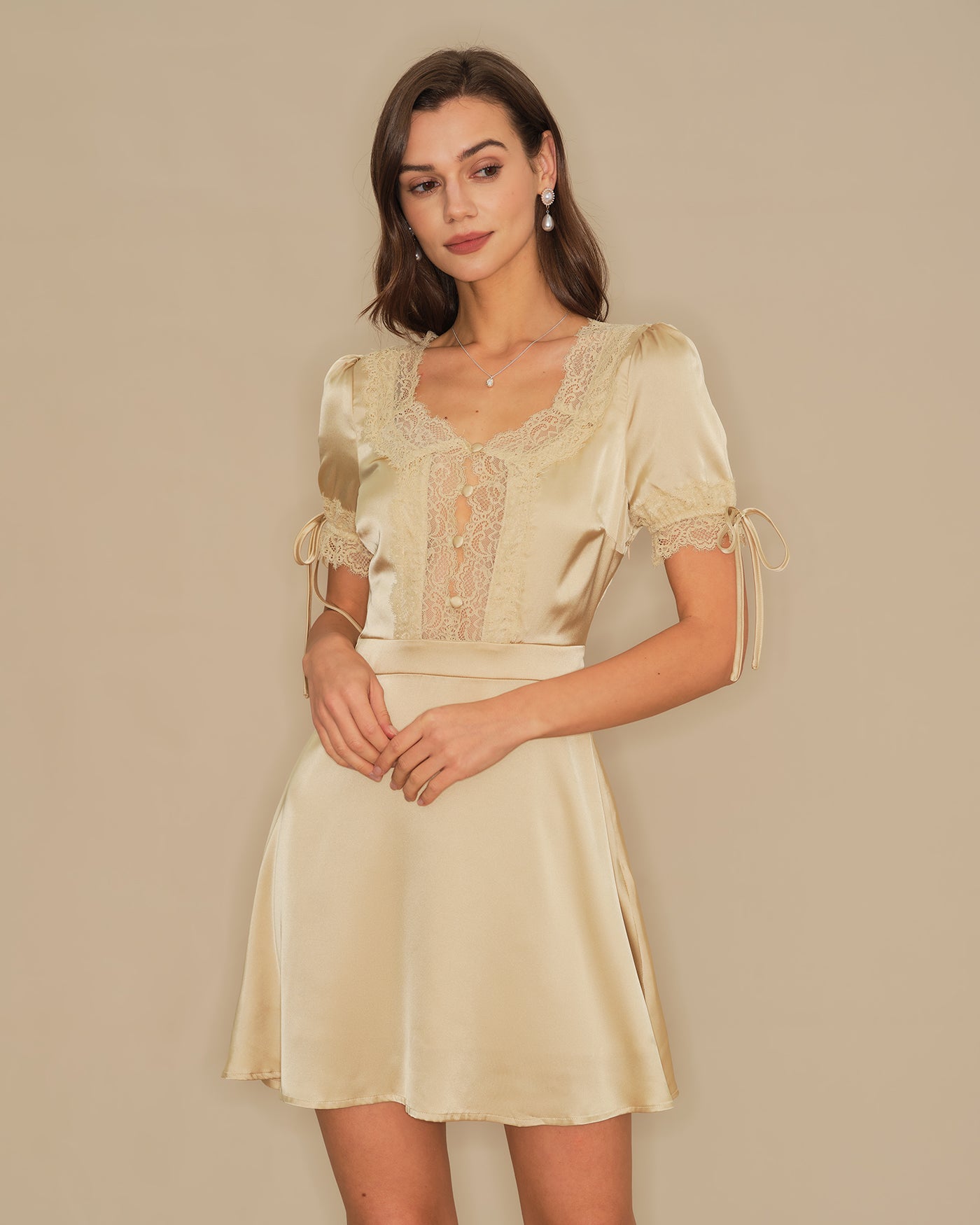 Amelie Satin Mini Dress — photo 5
