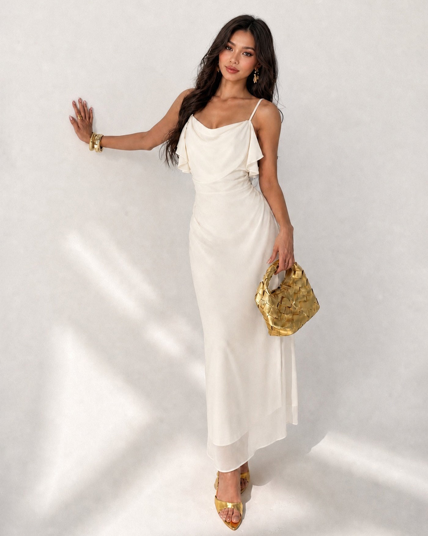 Lucille Chiffon Midi Dress