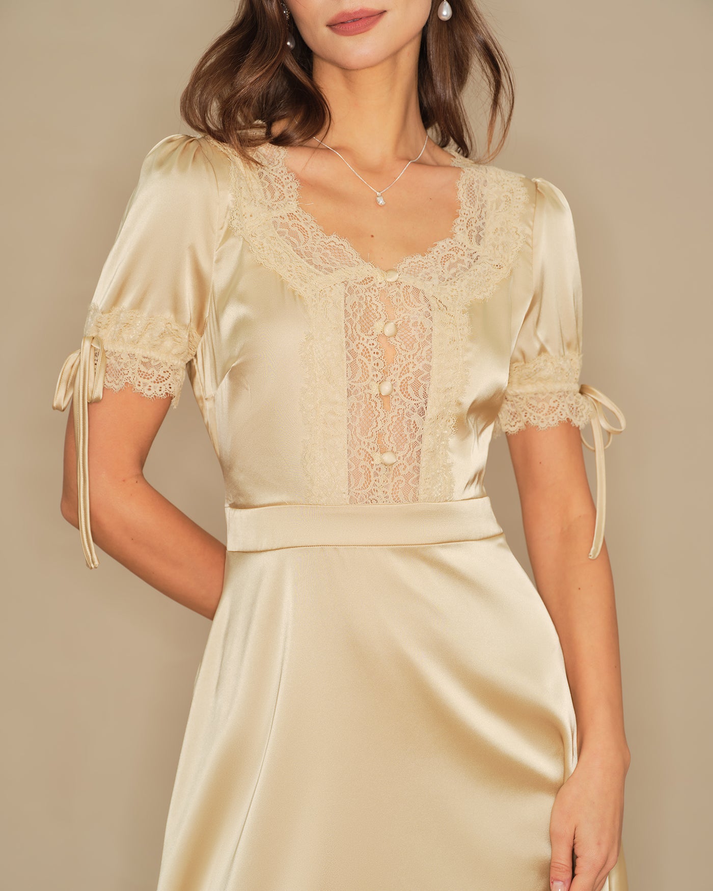 Amelie Satin Mini Dress — photo 4